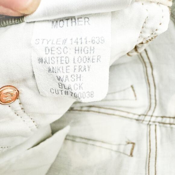 Mother High Waisted Looker Ankle Fray See Me Run Denim Jeans Size 24 - Picture 8 of 10